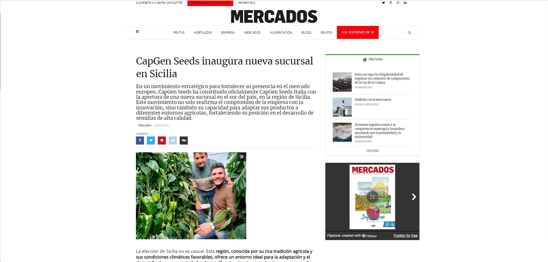 Revista Mercados - CapGen Seeds